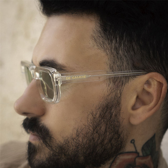 De-Gamme Bold Clear Geometric Rectangle Polarized Sunglasses - Malta
