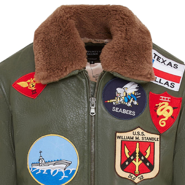 Mens A2 Top Gun Leather Bomber Jacket-Camborne