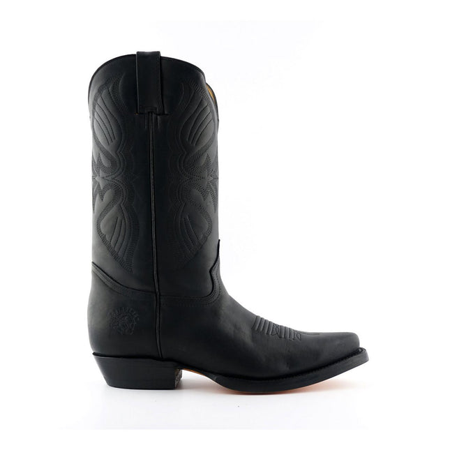 Grinders Mens Black Cowboy Leather Boots - Louisiana