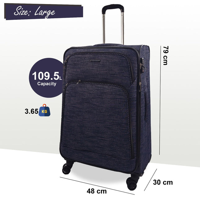 Lightweight Print Suitcases 8 Wheel Luggage Travel Soft Bags Set