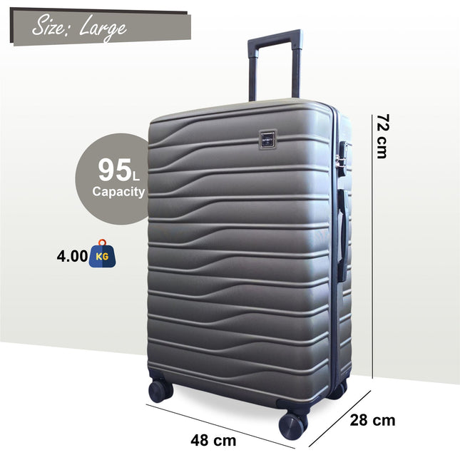Hardshell Coffee Suitcase Set Robust 8 Wheel Luggage Cabin Case Bag