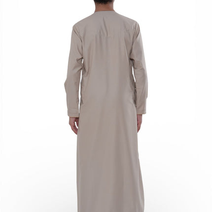 Kids Boys Ramadan Beige Moroccan Jubba Robe Djellaba Eid Thobe - K-TT-006