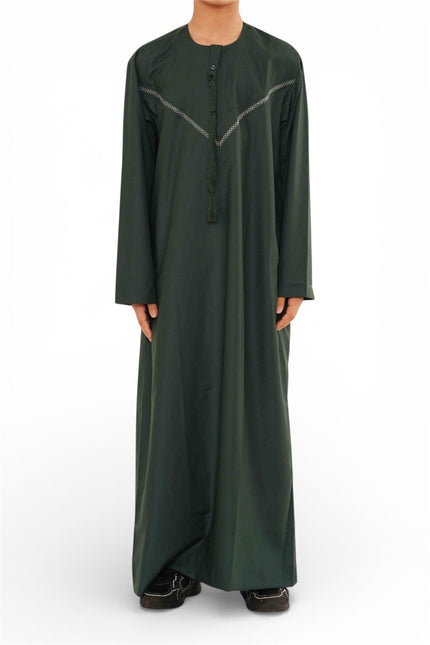 Kids Boys Eid Green Moroccan Thobe Robe Djellaba Ramadan Eid Jubba- K-HM10