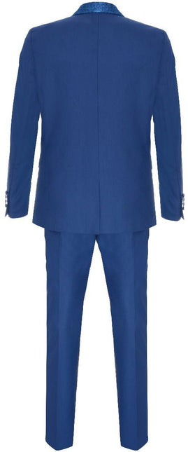Men's 4 Piece Blue Tailored Wedding Suit