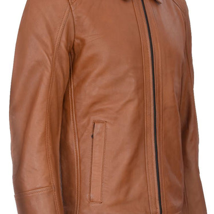 Mens Smart Classic Harrington Leather Jacket-New York