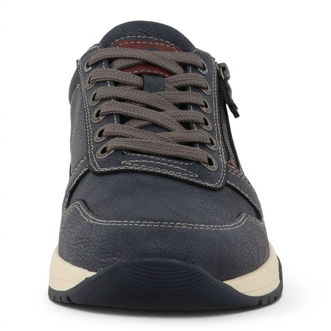 Mustang Men's Navy Faux Leather Trainer Sneaker Shoes - M0281006