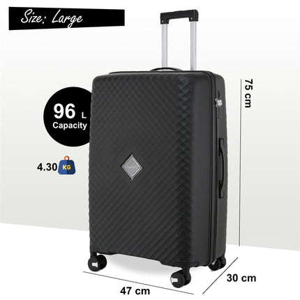 Dual 4 Wheel Robust Lightweight TSA Hard Shell Suitcase Luggage Travel Bags Set