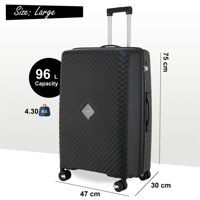 Dual 4 Wheel Robust Lightweight TSA Hard Shell Suitcase Luggage Travel Bags Set