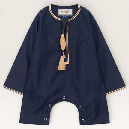Baby Boys Ramadan Navy Blue Moroccan Thobe Robe Emirati Eid Jubba- B-TT003