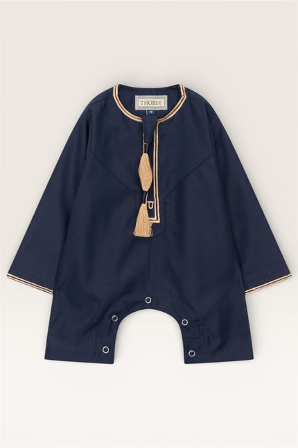 Baby Boys Ramadan Navy Blue Moroccan Thobe Robe Emirati Eid Jubba- B-TT003