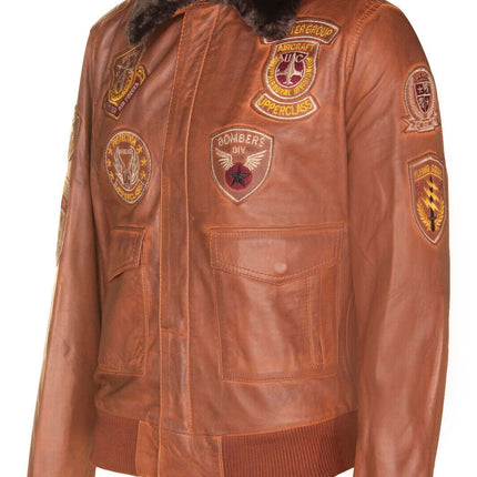 Mens Leather Air Force Bomber Jacket - Belgrade