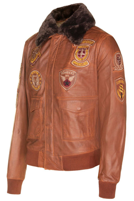 Mens Leather Air Force Bomber Jacket - Belgrade