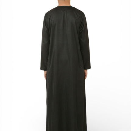 Kids Boys Black Moroccan Thobe Robe Djellaba Gandoura Eid Jubba- K-GG008