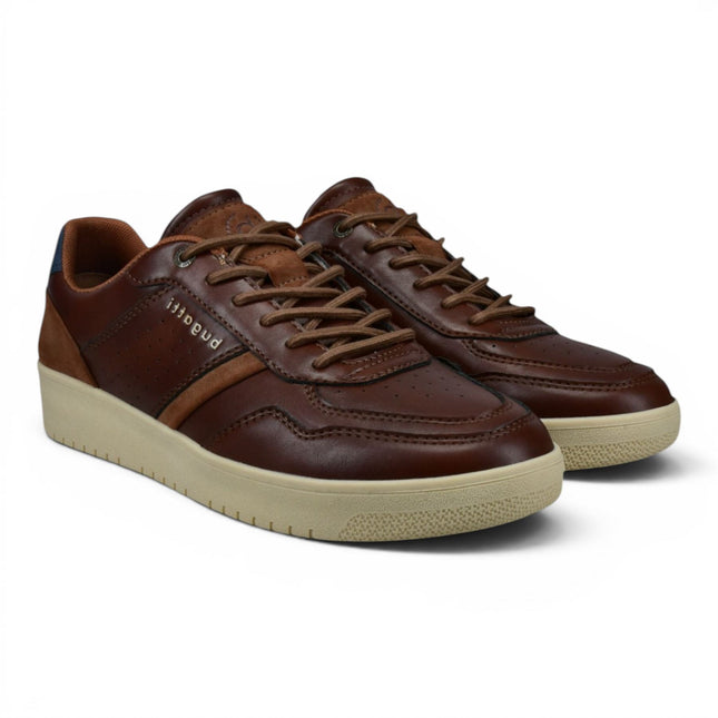 Bugatti Men's Brown Leather Fashion Comfort Trainer Shoes - Llopart