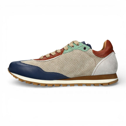 Lorenzo Conti Men's Aglae 02 Grey Blue Leather Trainers Sneaker Shoes