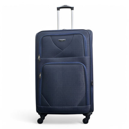 Soft Shell Lightweight Nylon Suitcase Set 4 Wheel Travel Case Holiday Bags