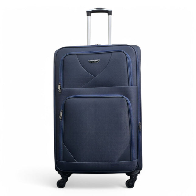 Soft Shell Lightweight Nylon Suitcase Set 4 Wheel Travel Case Holiday Bags
