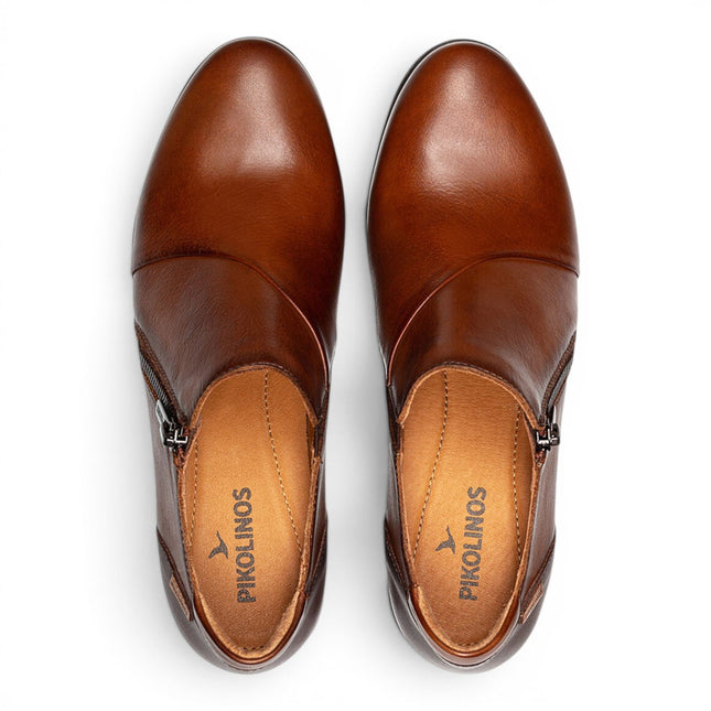 Pikolinos Women's Brown Leather Low Heel Shoes - Malaga