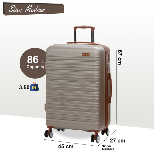 Expandable Hard Shell ABS Suitcase Set 8 Wheel Robust Travel Case Holiday Luggage