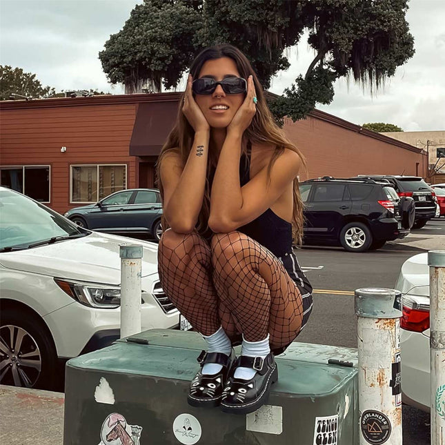 TUK Womens Mary Jane Kitty Black Leather Platform Goth Shoes - T2025