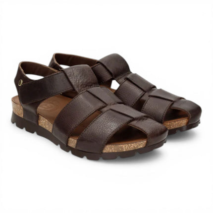 Panama Jack Men's Waterproof Bark Brown Leather Sandals - Stanley C1