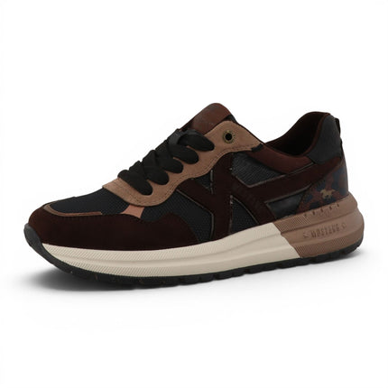 Mustang Women's Brown Faux Leather Trainers Platform Sneakers - M0702007