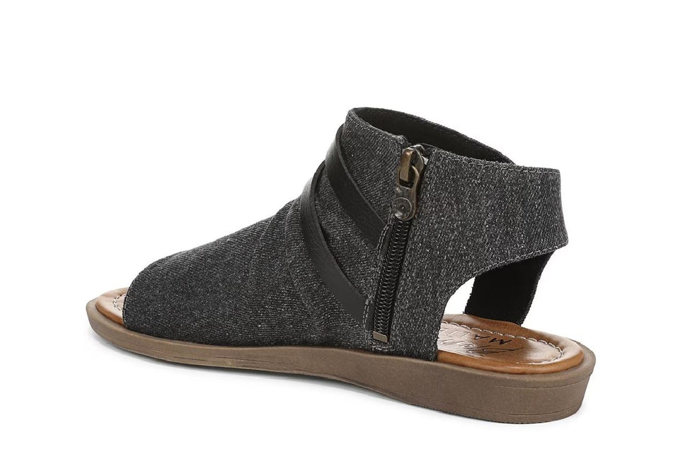 Blowfish Malibu Women's Charcoal Strappy Low Wedge Sandals - Denver