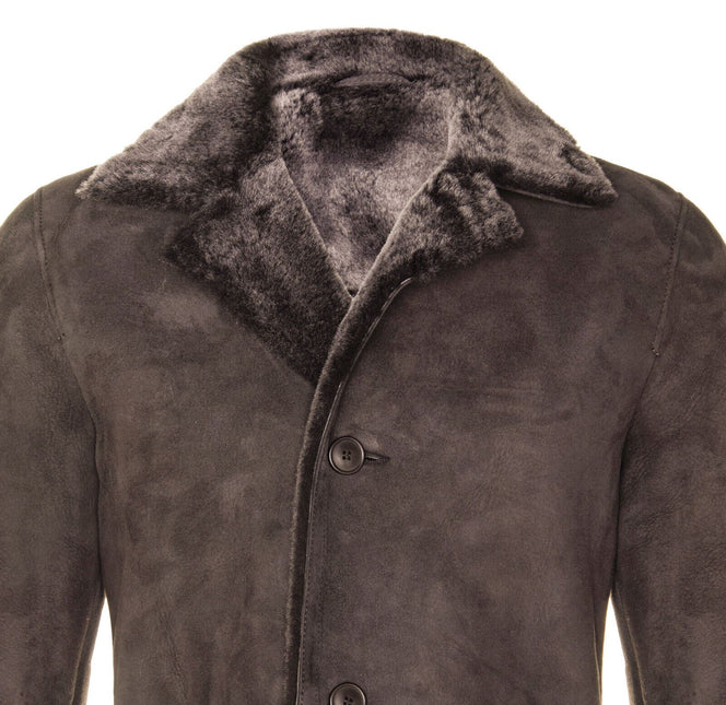Mens Sheepskin Classic Car Coat-Avondale