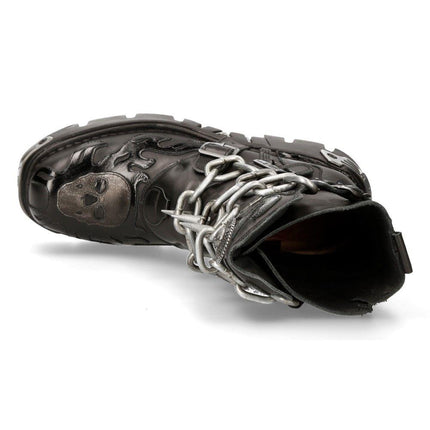 New Rock Black Spiked Mid-Calf Gothic Boots - 727-S1