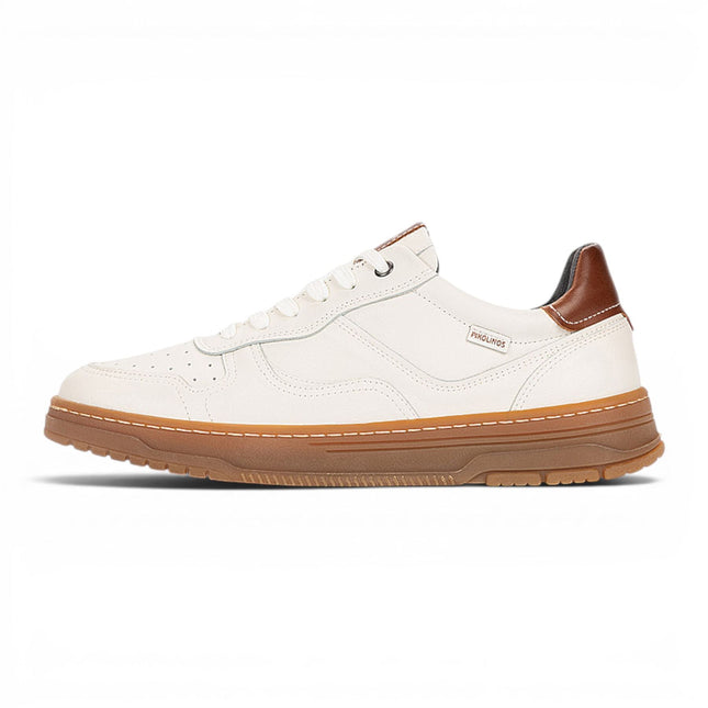 Pikolinos Men's White Leather Sneaker Trainers Lace-Up Sports Shoes - Salinas