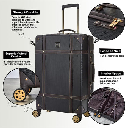 Vintage Hard Shell  Luggage Trunk Suitcase Set