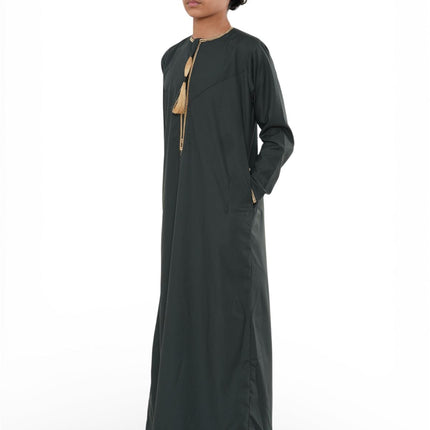 Kids Boys Ramadan Green Moroccan Thobe Robe Emirati Eid Jubba- TT-003