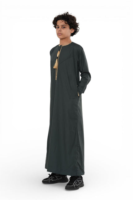 Kids Boys Ramadan Green Moroccan Thobe Robe Emirati Eid Jubba- TT-003