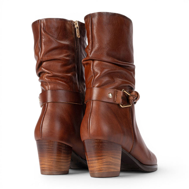 Pikolinos Women's Brown Leather Mid-Calf High Boots - Zamora