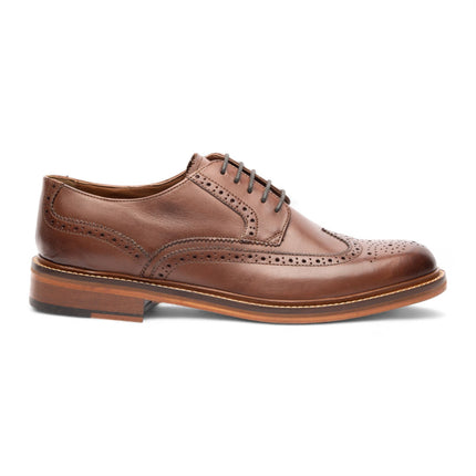 Chapman & Moore Men's Brown Leather Derby Brogue Oxford Dress Shoes