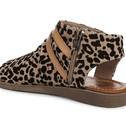 Blowfish Malibu Women's Brown Leopard Strappy Low Wedge Sandals - Denver