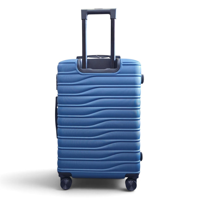 Hardshell Blue Suitcase Set Robust 8 Wheel Luggage Cabin Case Bag