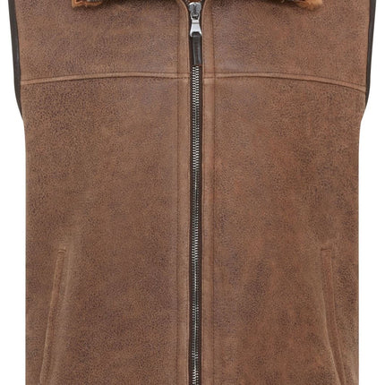 Men's Sheepskin Leather Gilet Aviator B3 Shearling Bomber Vest Waistcoat
