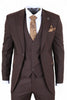 Men's 3 Piece Plain Dark Brown Work Formal Suit