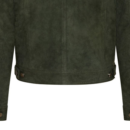 Mens Trucker Goat Suede Western Leather Jeans Jacket - Yangon