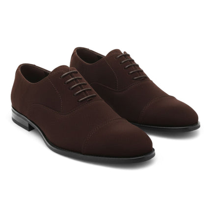 Men’s Brown Faux Suede Leather Lace-Up Derby Oxford Shoes