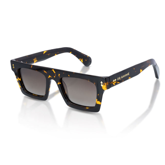 De-Gamme Brown Rectangle Thick Frame Polarized Sunglasses - Valencia