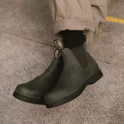 Rossi 607 Booma Moss Olive Green Leather Chelsea Boot