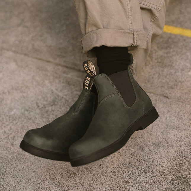 Rossi 607 Booma Moss Olive Green Leather Chelsea Boot