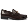 Men's Brown Loafers with Gold Buckle Smart Slip-On Shoes