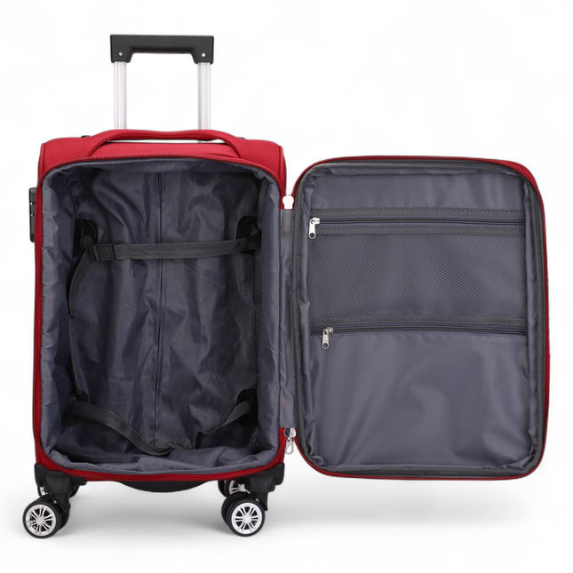 Soft Cabin Suitcase 36.5 x 23.5 x 58 cm Nylon 900D Suitable Integrated Lock for Easyjet, Ryanair, Wizzair