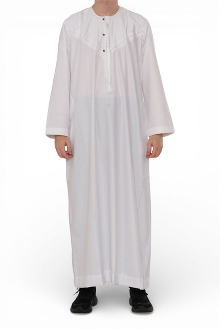 Men's Eid White Moroccan Jubba Robe Djellaba Ramadan Eid Thobe - HM11