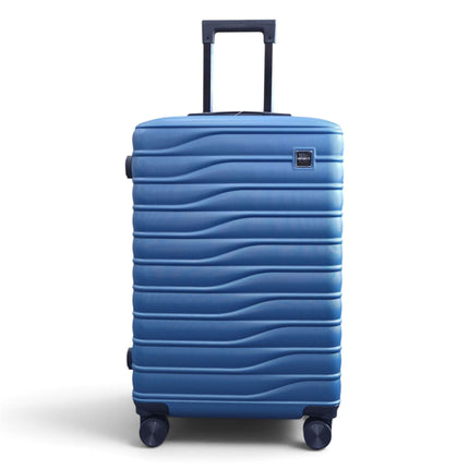 Hardshell Blue Suitcase Set Robust 8 Wheel Luggage Cabin Case Bag