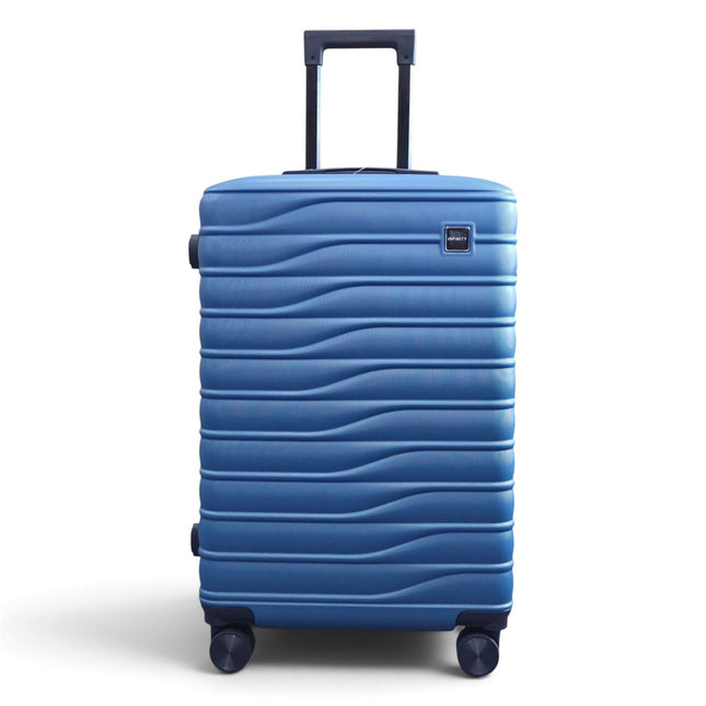 Hardshell Blue Suitcase Set Robust 8 Wheel Luggage Cabin Case Bag
