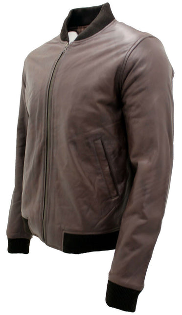 Mens Retro Varsity Leather Bomber Jacket-Pretoria